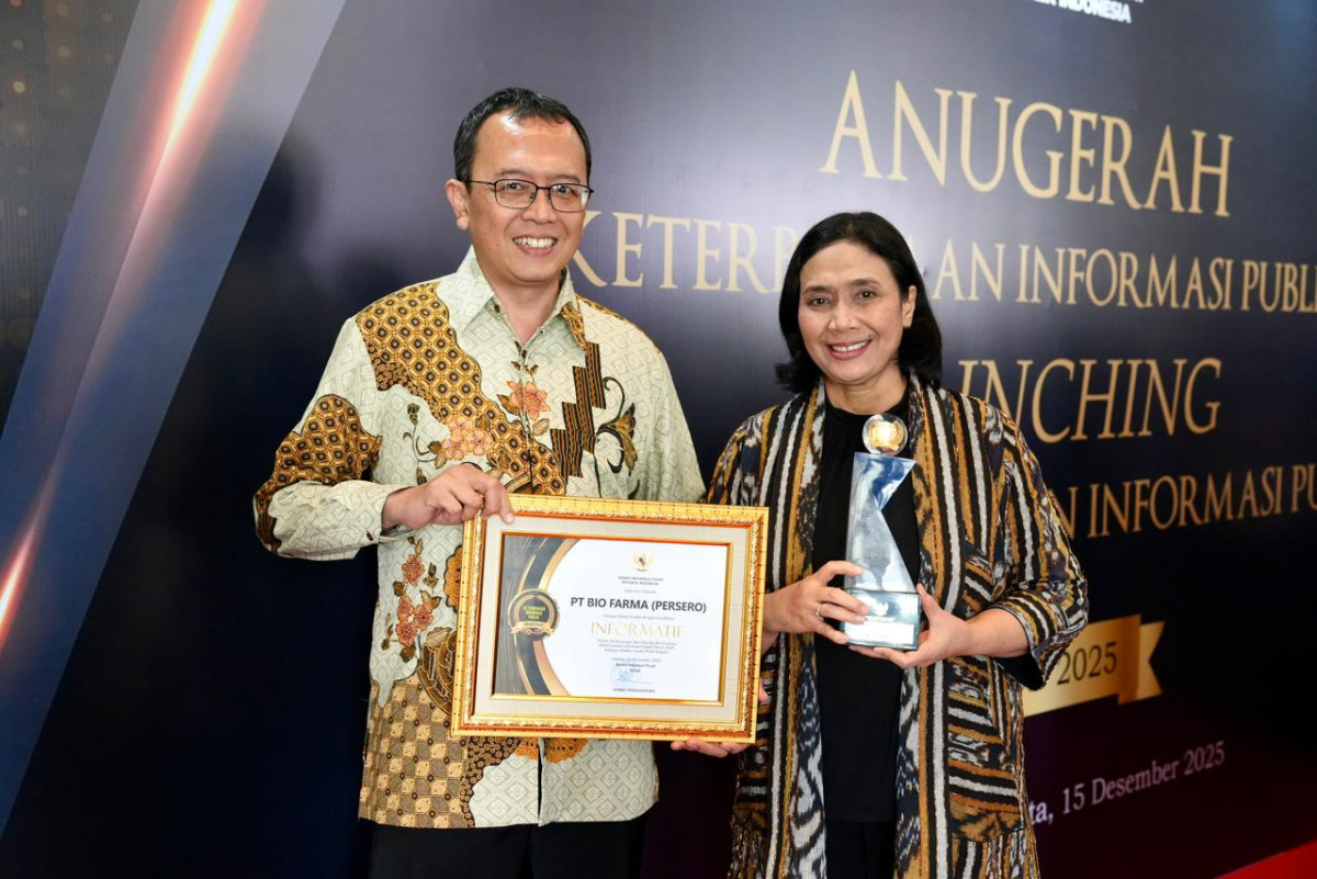Tiga Tahun Berturut-Turut, Bio Farma Raih Predikat Informatif pada Anugerah Keterbukaan Informasi Publik 2025