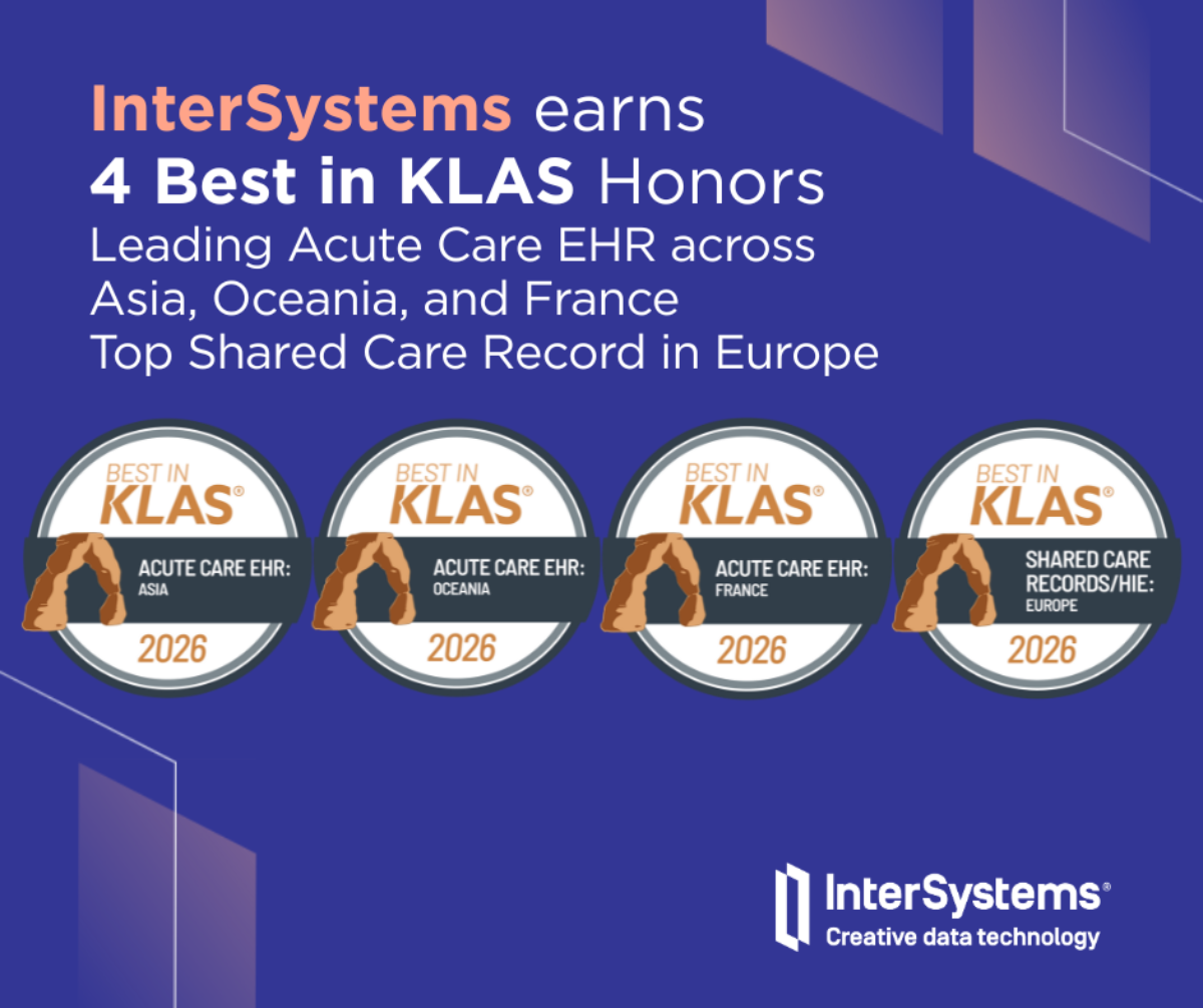 InterSystems, Best in KLAS 2026, Global Best in KLAS Awards, KLAS Research, TrakCare, HealthShare, Acute Care EHR, Shared Care Records, teknologi kesehatan, solusi EHR global, sistem informasi rumah sakit, inovasi layanan kesehatan, kualitas perawatan pasien, penghargaan teknologi medis, Don Woodlock, Adam Gale