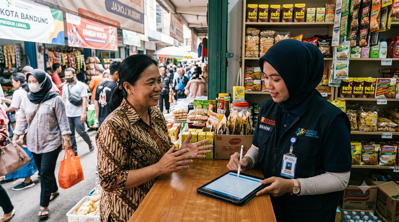 ilustrasi foto: Pendataan Sensus Ekonomi 2026 menjadi langkah penting untuk merekam perkembangan aktivitas usaha masyarakat. Dari jutaan unit usaha yang tercatat, lahir data yang menjadi fondasi penyusunan kebijakan ekonomi menuju Indonesia Maju