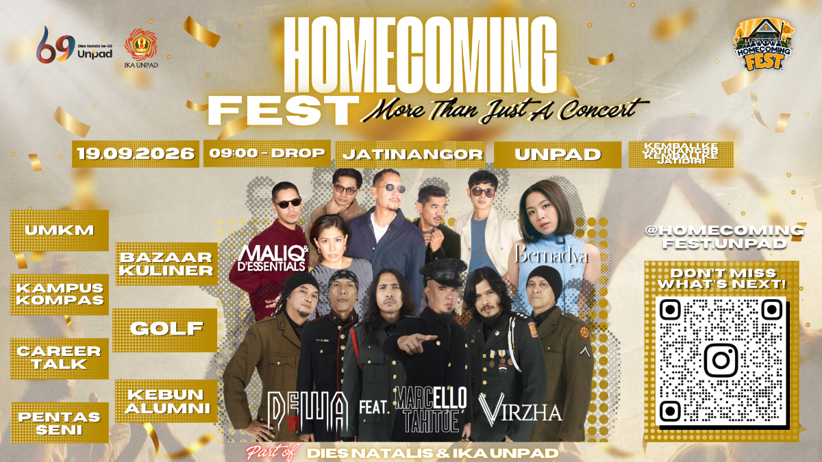 Homecoming Festival IKA Unpad 2026 menjadi ajang reuni lintas generasi dengan beragam kegiatan dan Jatinangor Music Fest