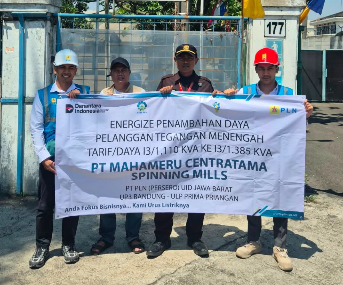PLN UP3 Bandung Dukung Pengembangan Industri Tekstil melalui Tambah Daya PT Mahameru Centratama Spinning Mills